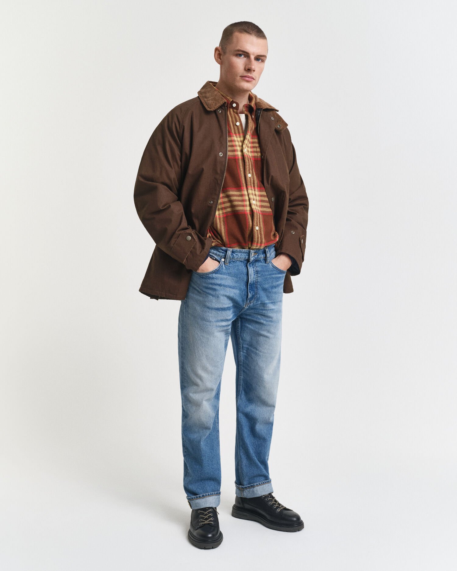 Oversized twillskjorta i flanell