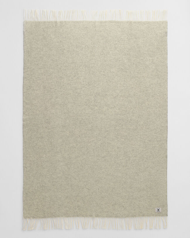 Fiskbensmönstrad yllepläd