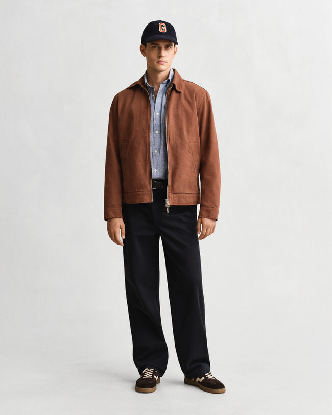 Regular fit bomulls- och linneskjorta