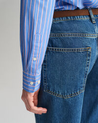 Regular fit klassisk randig poplinskjorta