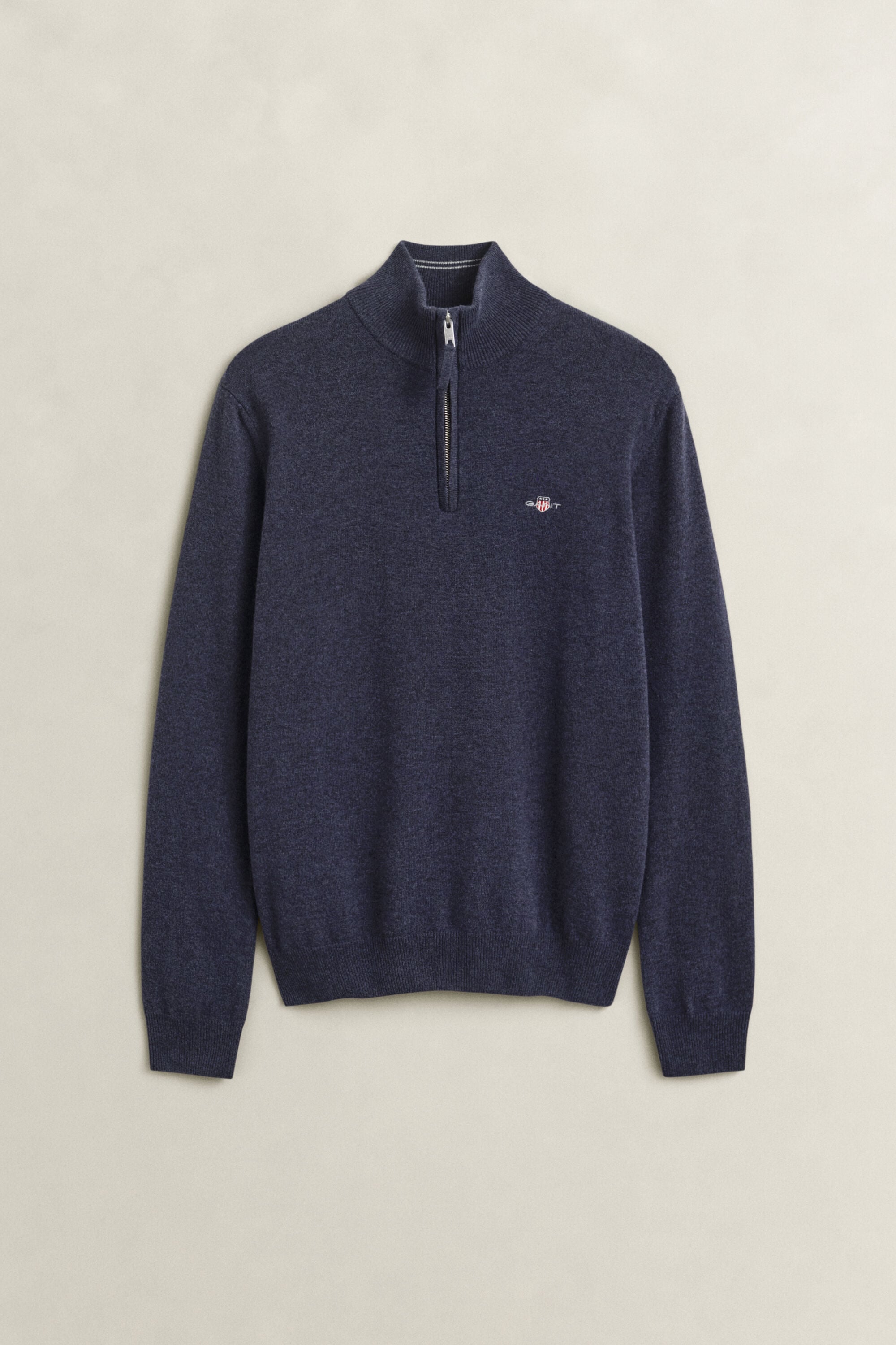 Tröja i lammull med half-zip