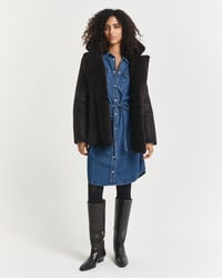 Denimklänning med puffärm