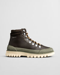 Nebrada mellanhöga boots i skinn