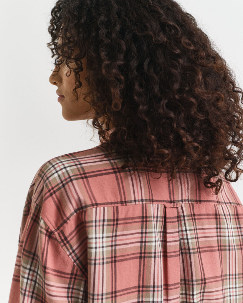 Relaxed fit rutig flanellskjorta