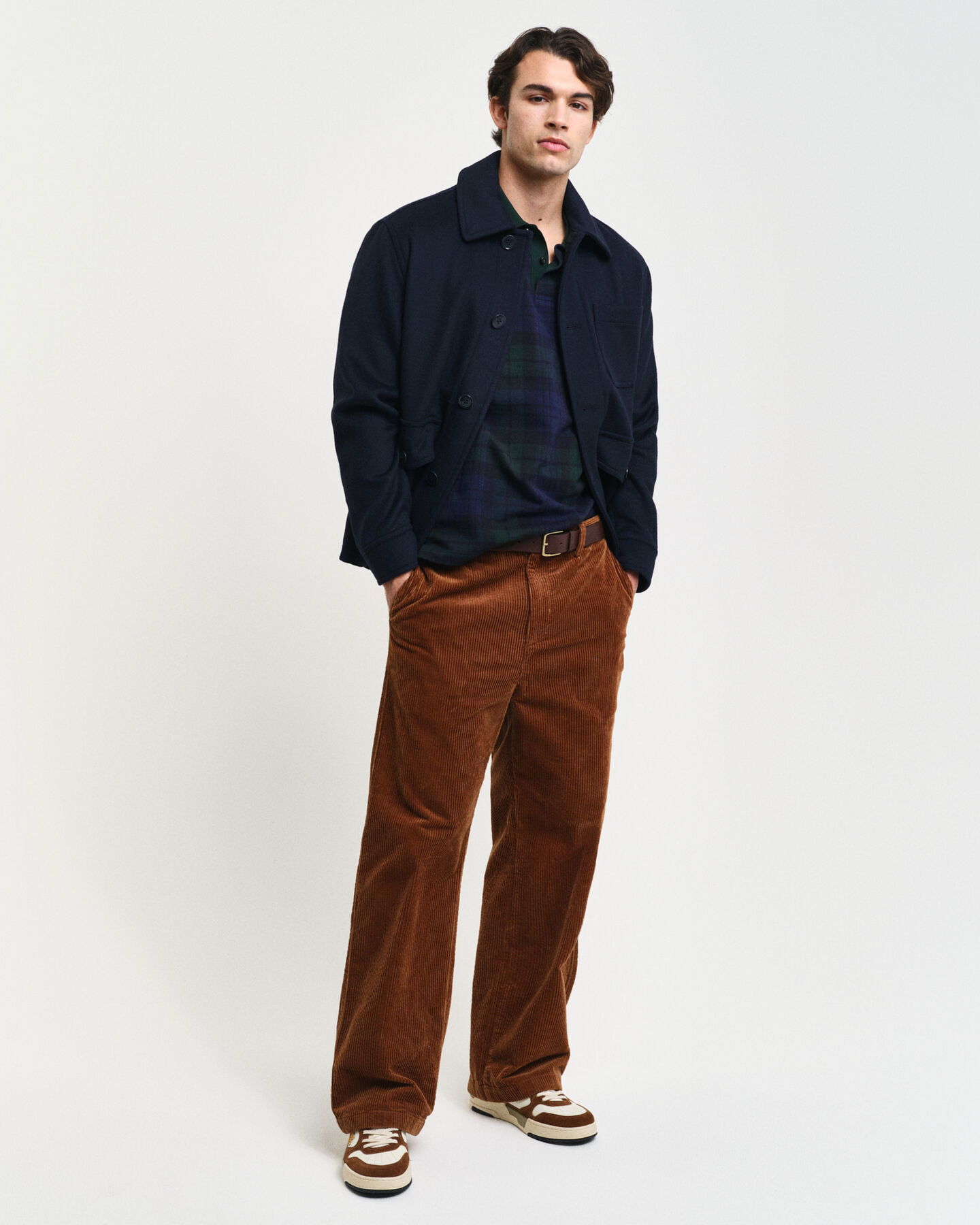 Jacquardvävd pikétröja