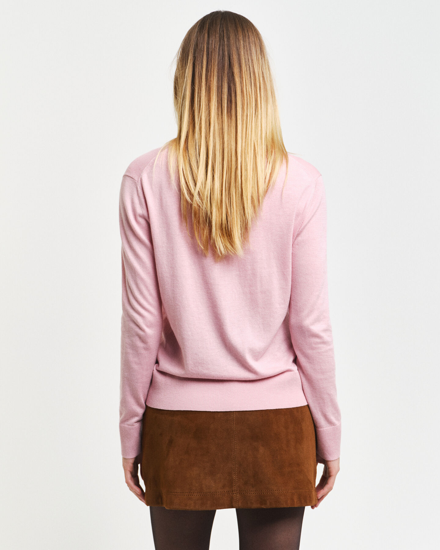 Finstickad tröja med rund hals