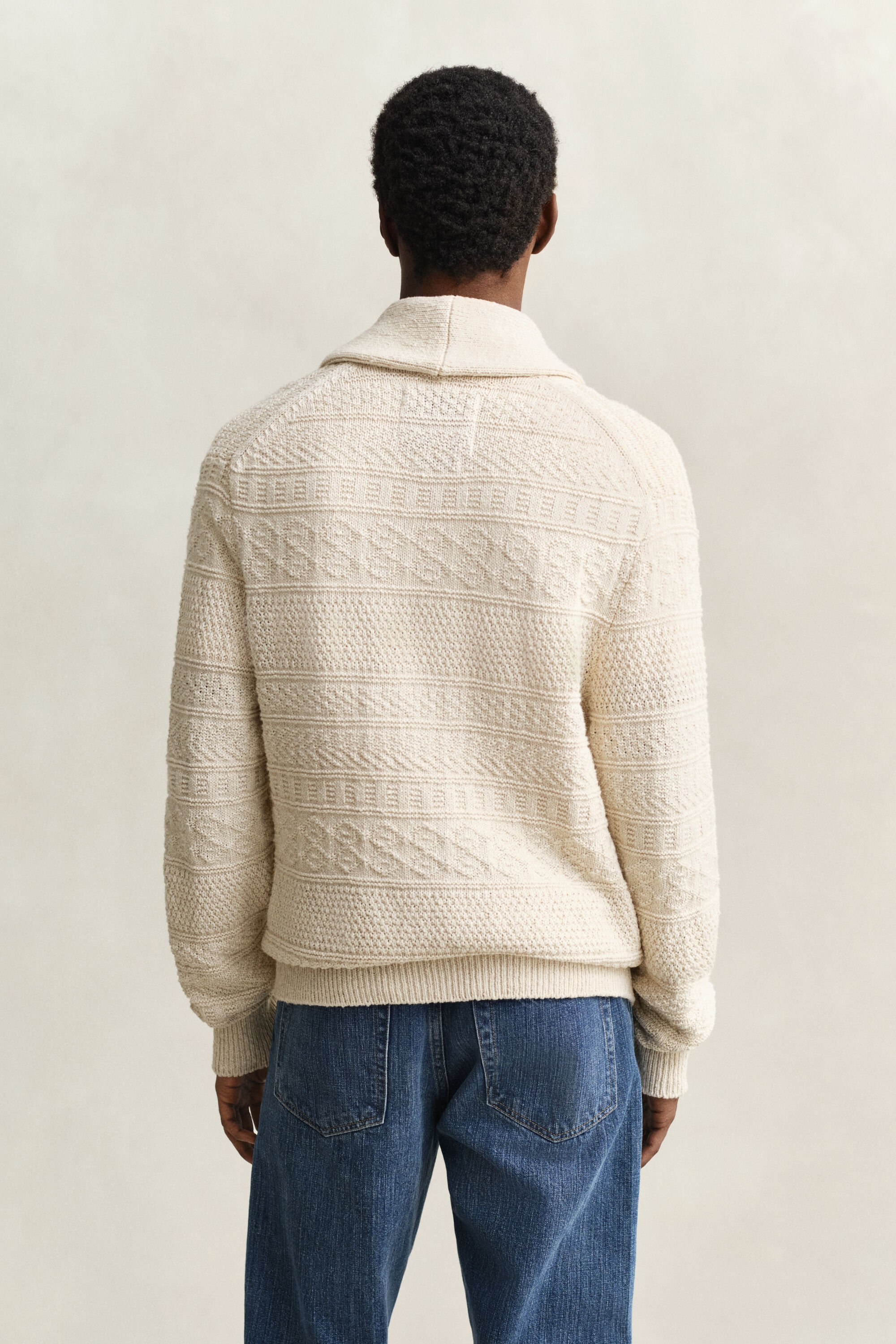 Kofta i bomullsblandning med struktur