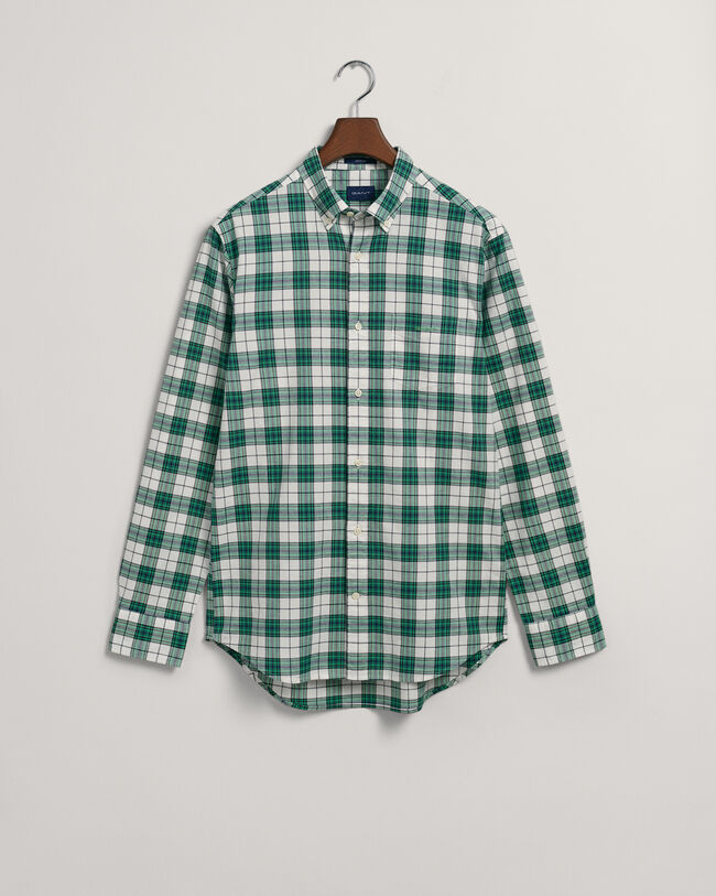 Regular fit rutig oxfordskjorta