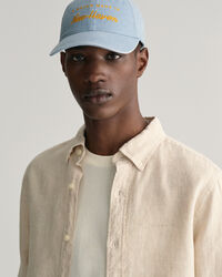 Slim fit hundtandsm&ouml;nstrad linneskjorta