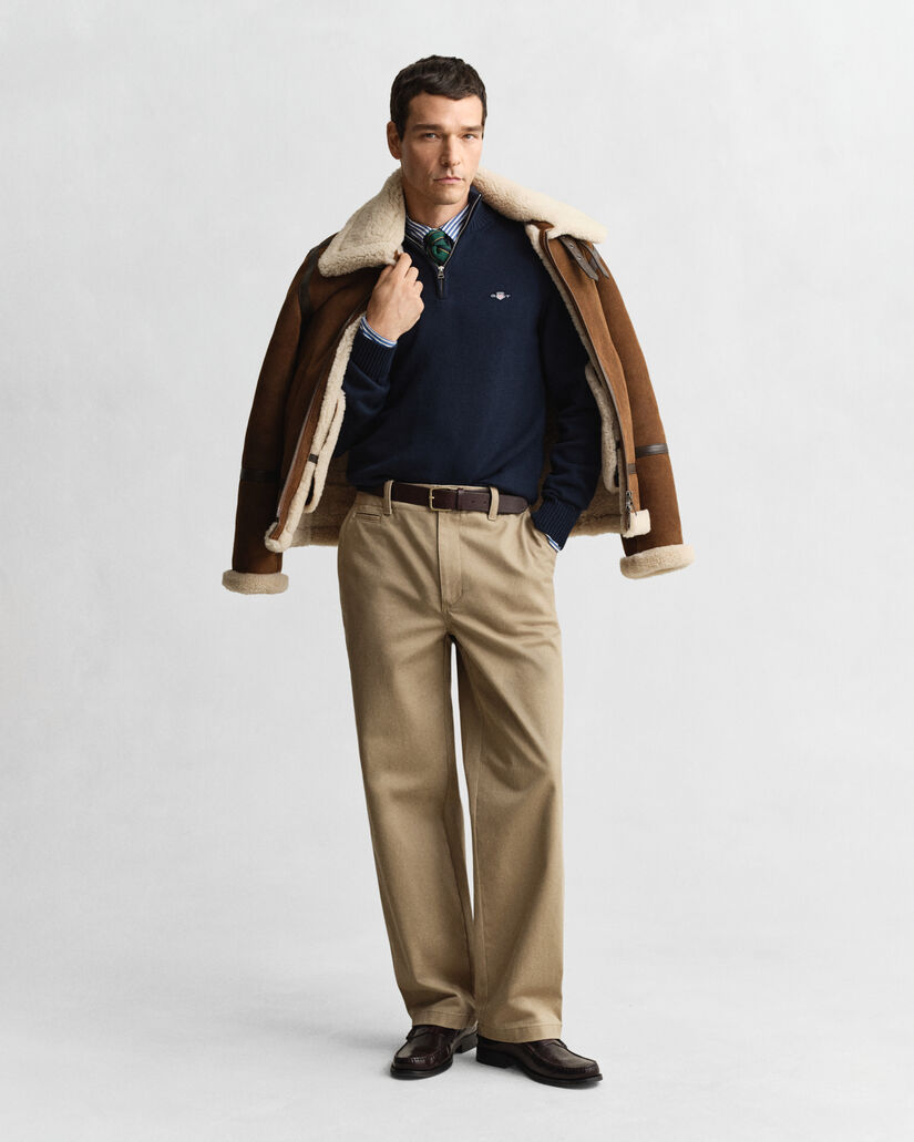 Casual Cotton tröja med dragkedja vid halsöppningen