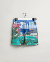 Scenery Print shorts med dragsko