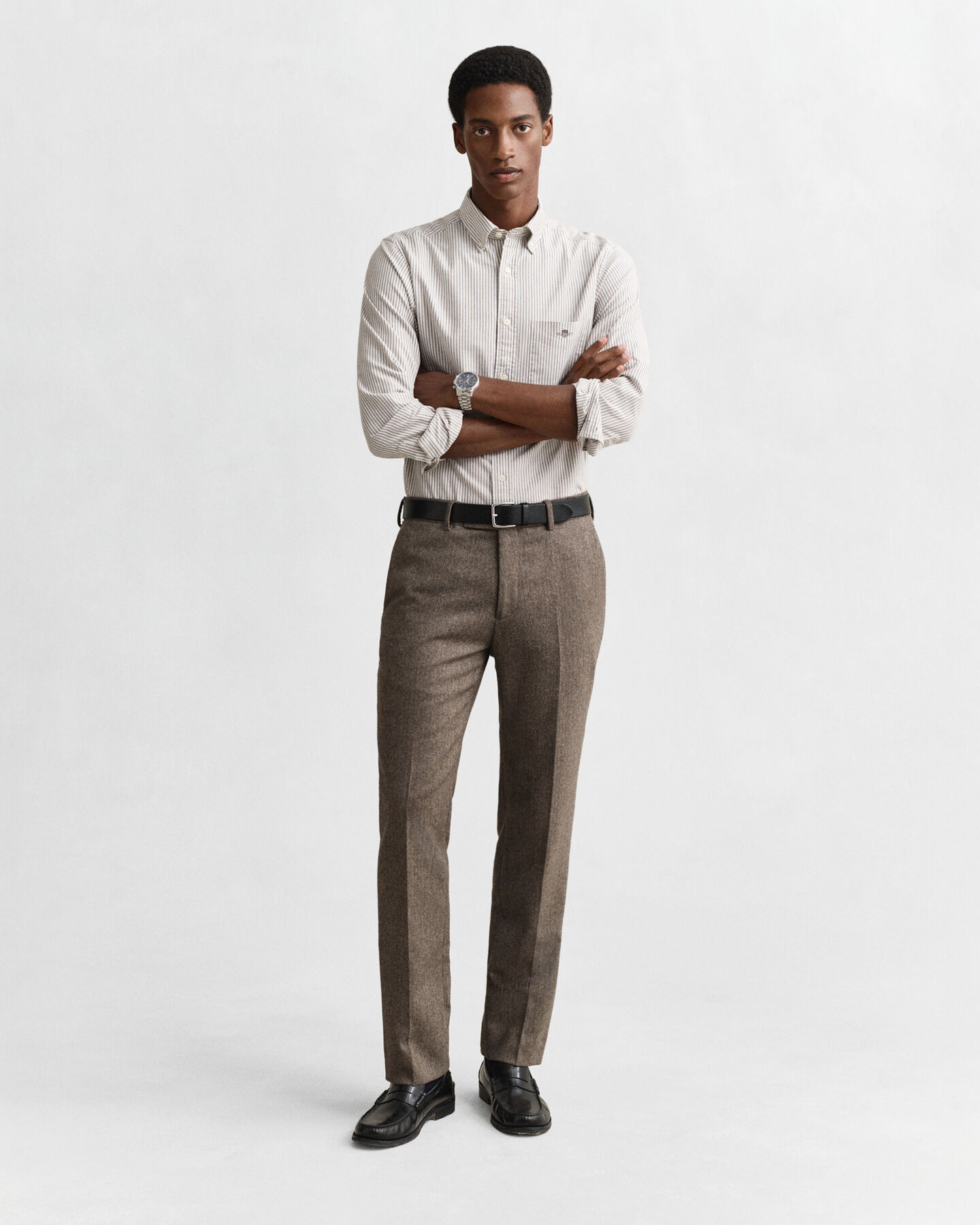 Regular fit klassisk randig oxfordskjorta