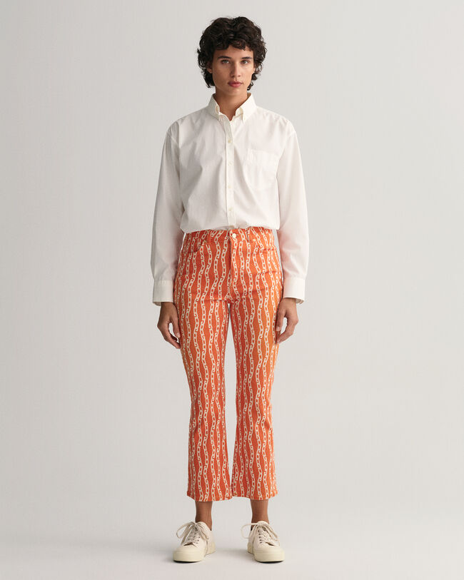 Cropped Chain Print jeans