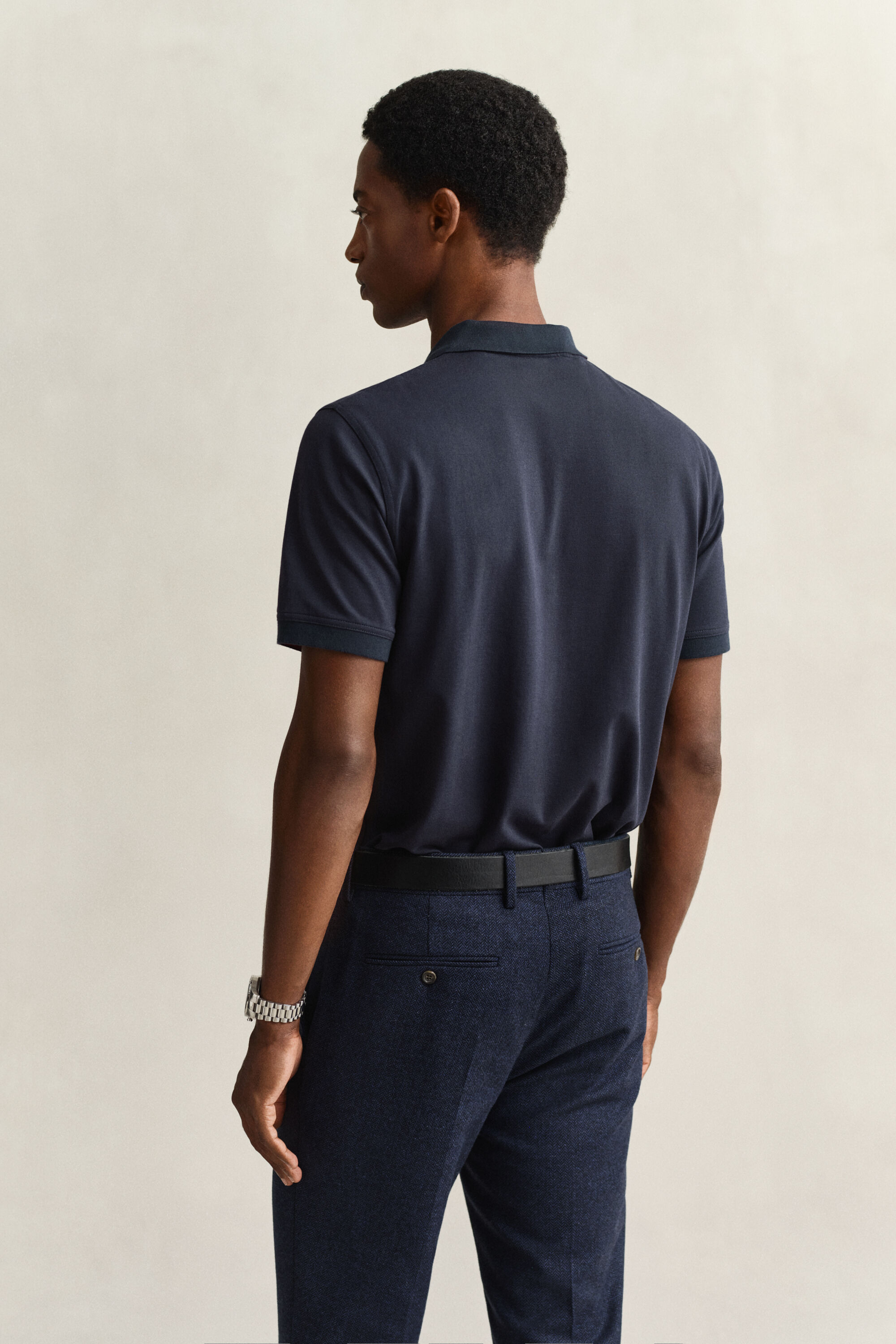 Kontrastfärgad pikétröja