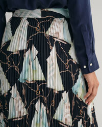 Sailing mönstrad plisserad kjol