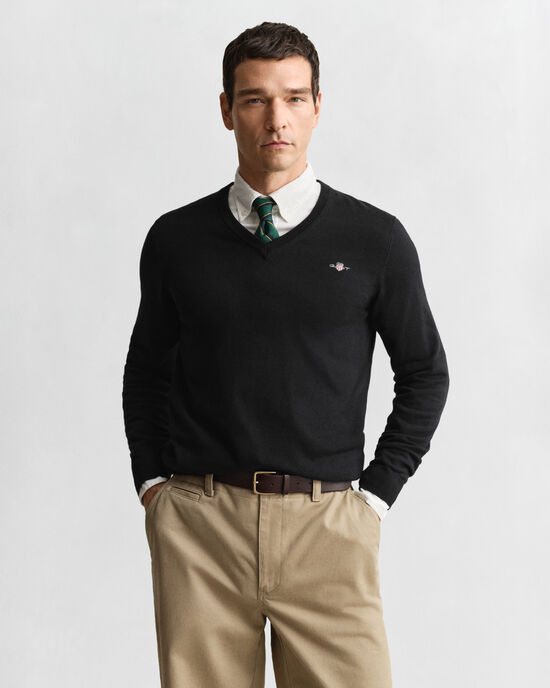 Klassisk V-ringad bomullströja