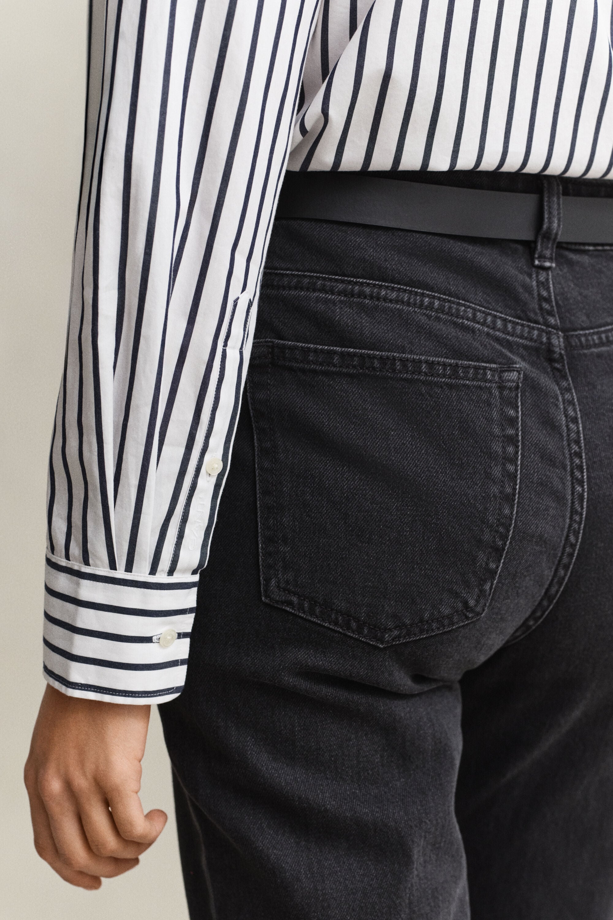 Relaxed fit randig klassisk poplinskjorta