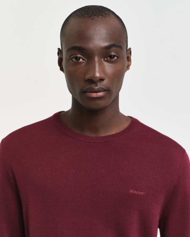 Rundhalsad tr&ouml;ja i extra fin merinoull