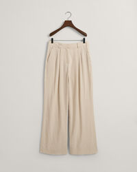 Relaxed fit välskurna byxor i stretchigt linne