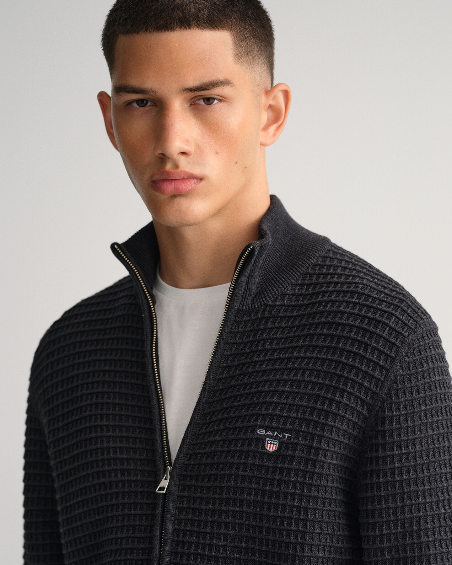 Full-zip bomullströja