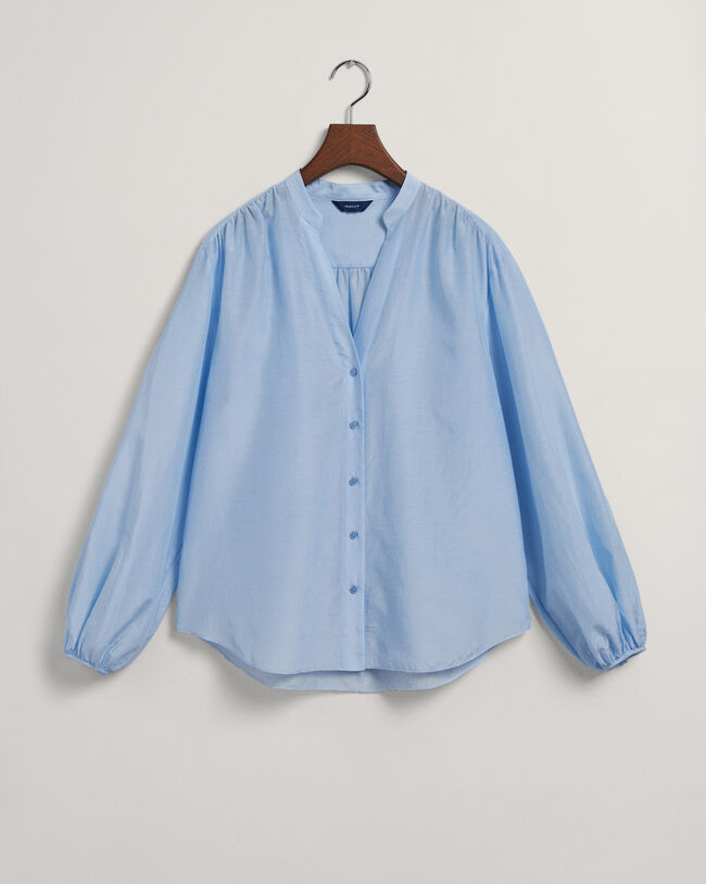 Relaxed fit blus i bomull och silke