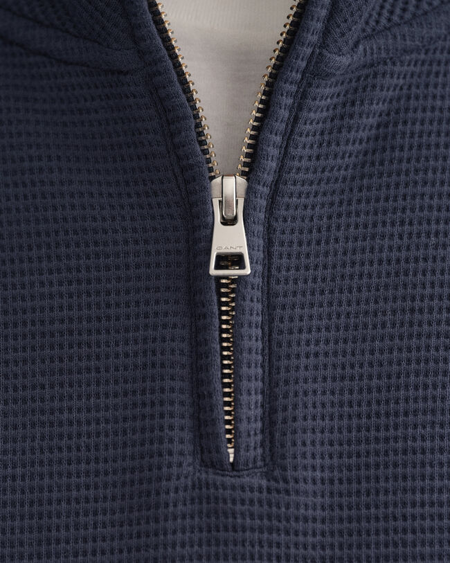 Waffle half-zip sweatshirt