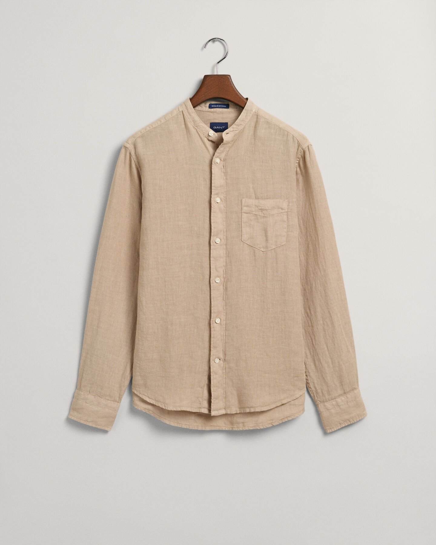 Regular Fit Plaggfärgad linneskjorta