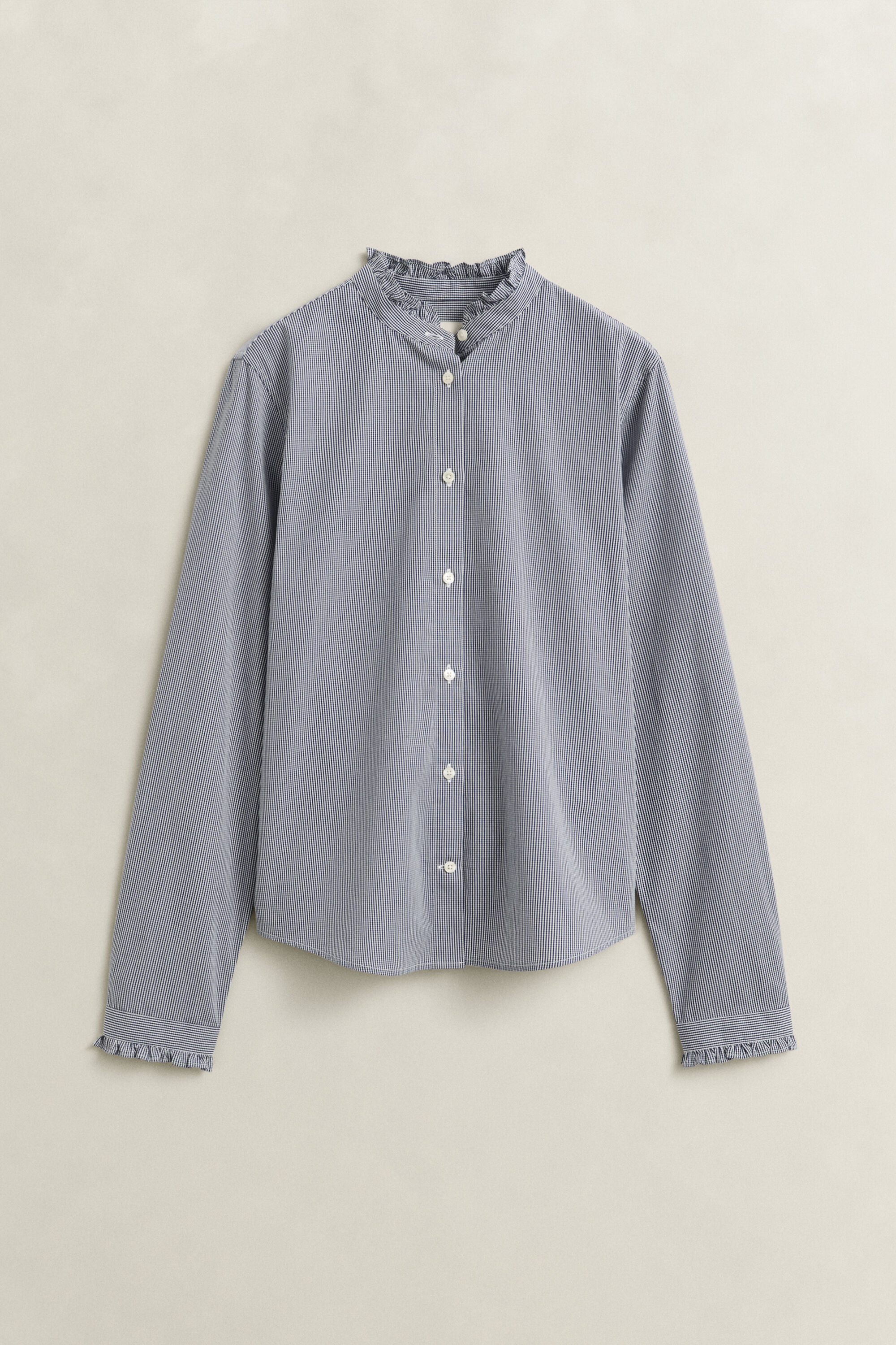 Blus med volangkrage