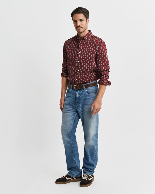 Regular fit paisleymönstrad twillskjorta