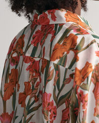 Iris Print kort&auml;rmad skjorta i bomull och silke