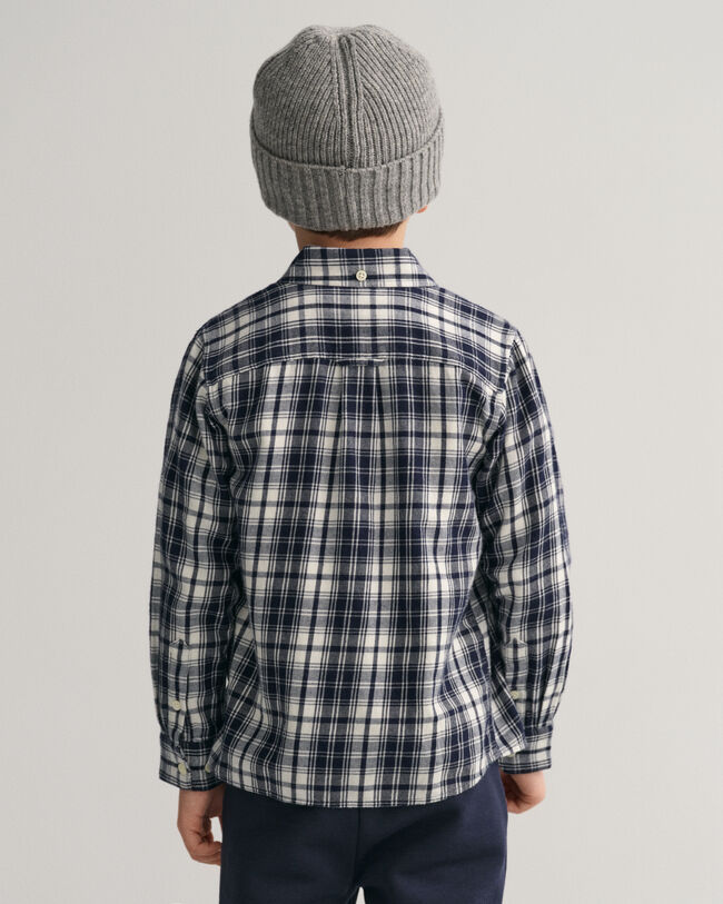 Kids regular fit rutig flanellskjorta