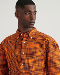 Oversized hundtandsmönstrad bomullsskjorta