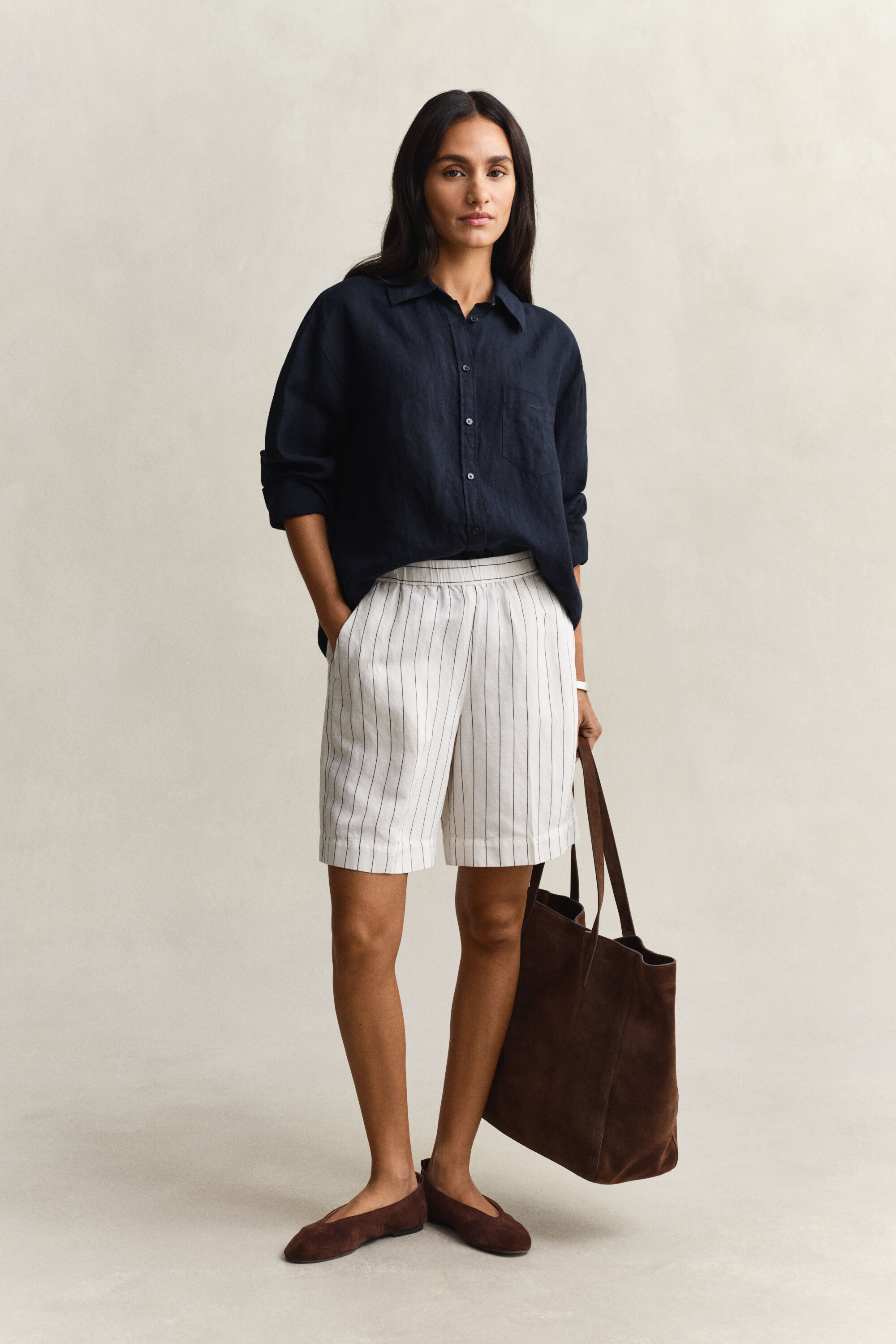 Relaxed fit linneskjorta