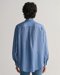 Randig knytblus i siden