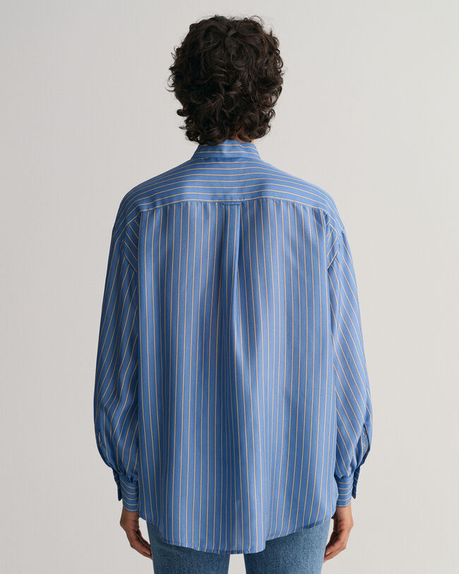 Randig knytblus i siden