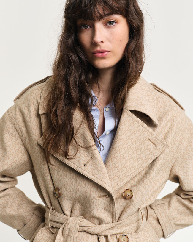 Trenchcoat i jacquard med monogram