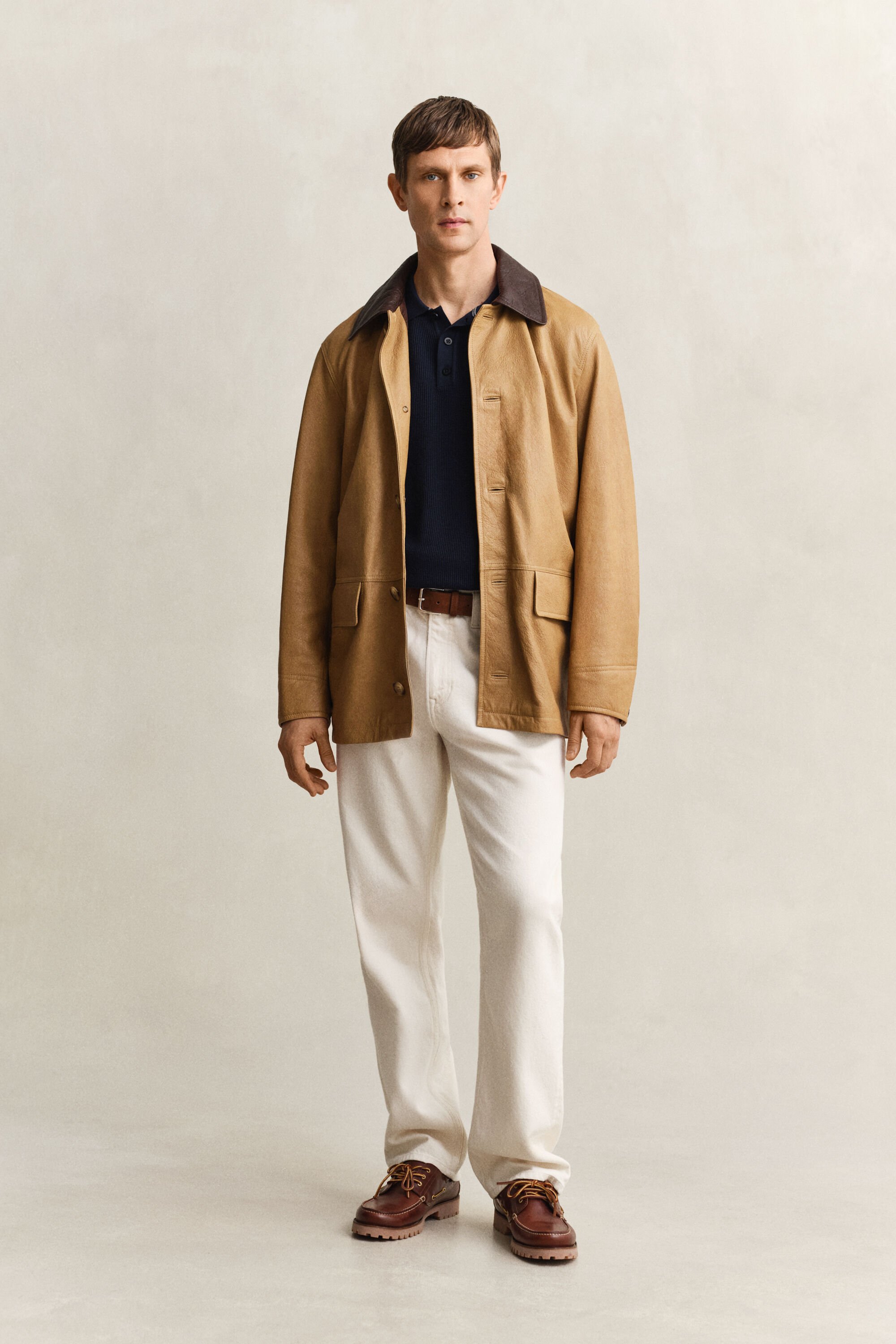 Pikétröja i bomull med struktur