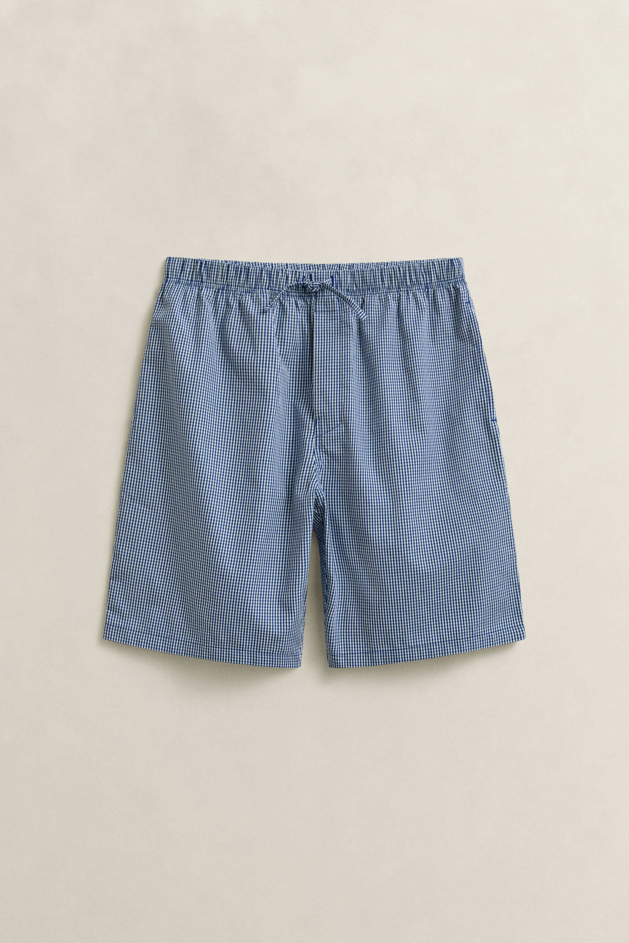 Pyjamasshorts i ginghamrutig poplin
