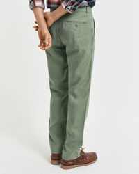 Relaxed fit linnebyxor med dragsko