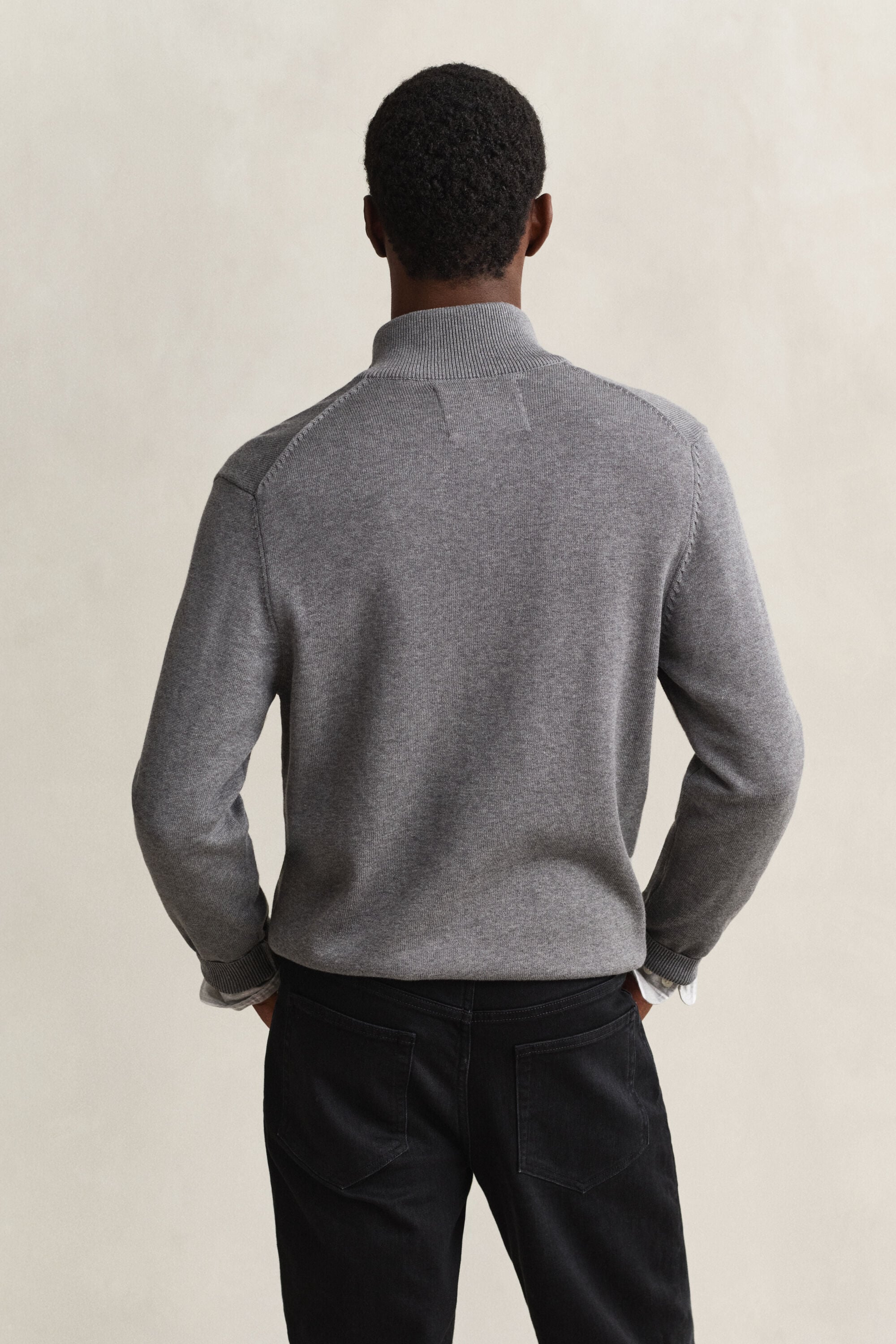 Casual Cotton kofta med dragkedja