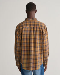 Relaxed fit rutig skjorta med struktur