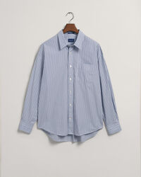 Oversized randig poplinskjorta