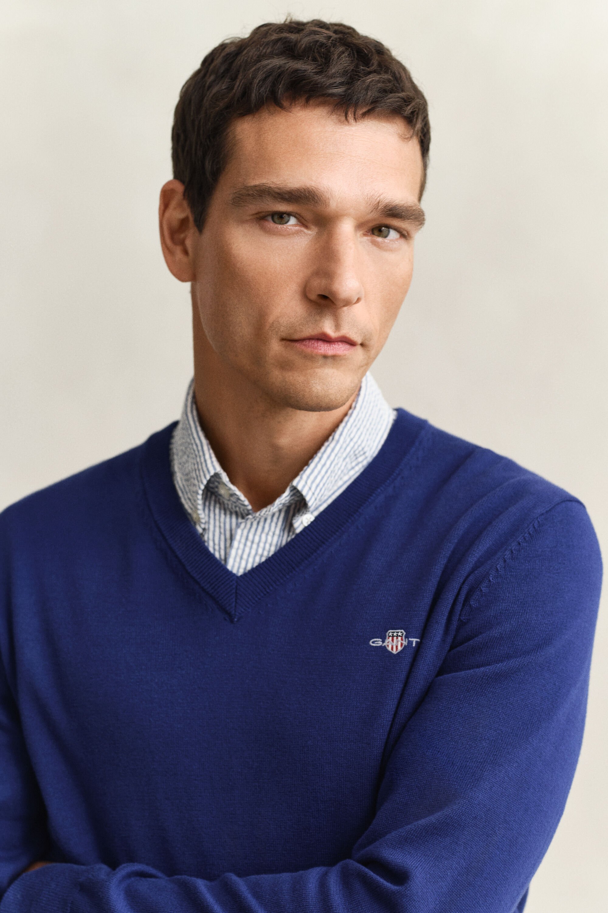 Klassisk V-ringad bomullströja