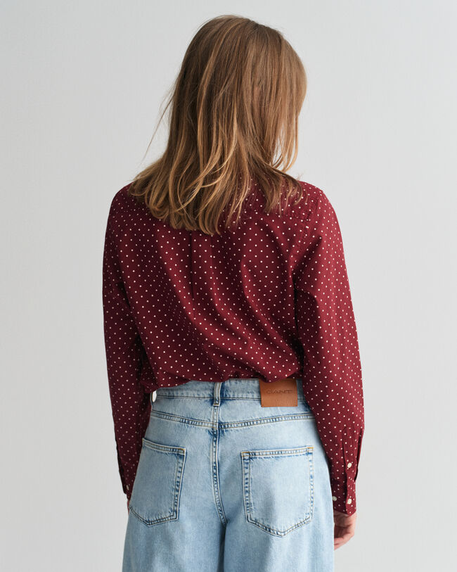 Regular fit prickig skjorta i bomullsvoile