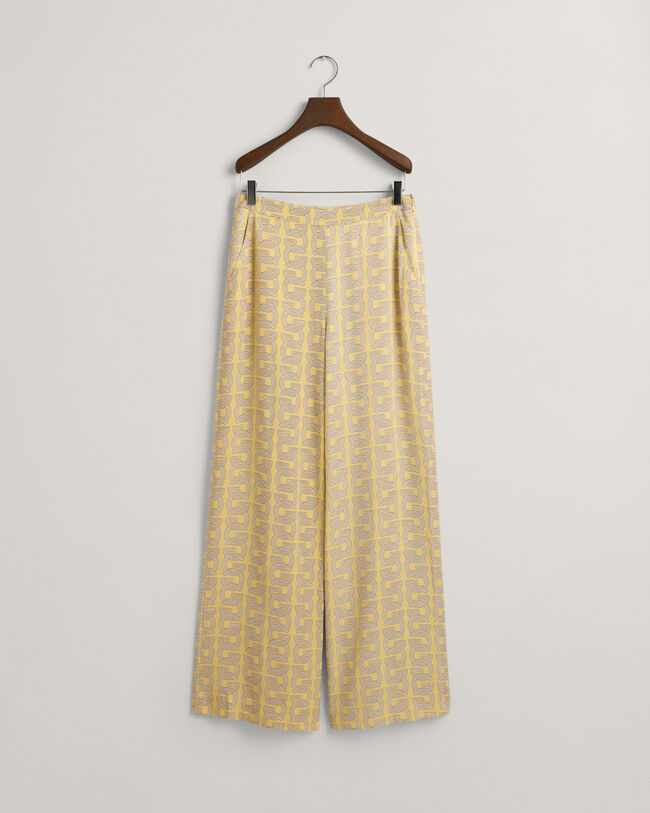 Regular fit G-mönstrade byxor med vida ben