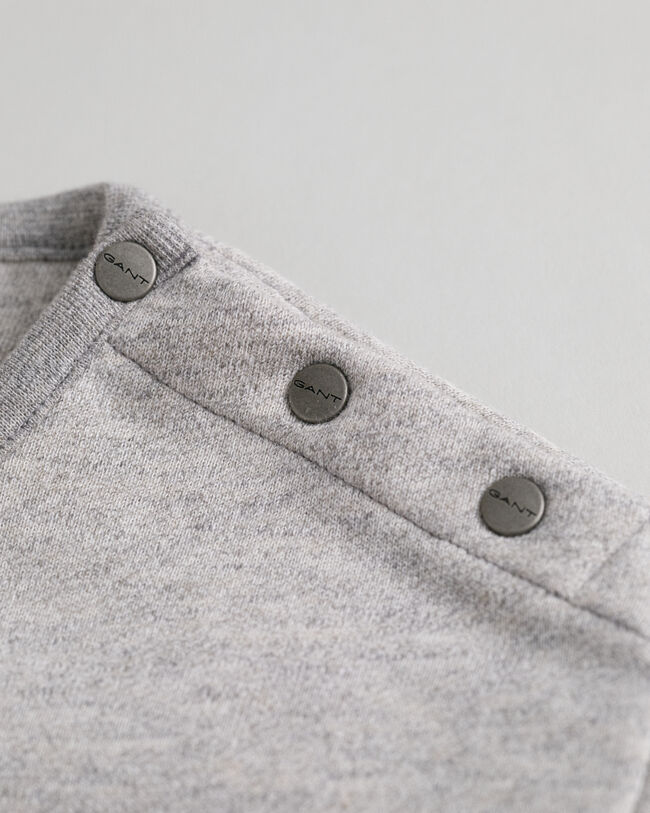 Blockf&auml;rgad sweatshirt med rund halsringning