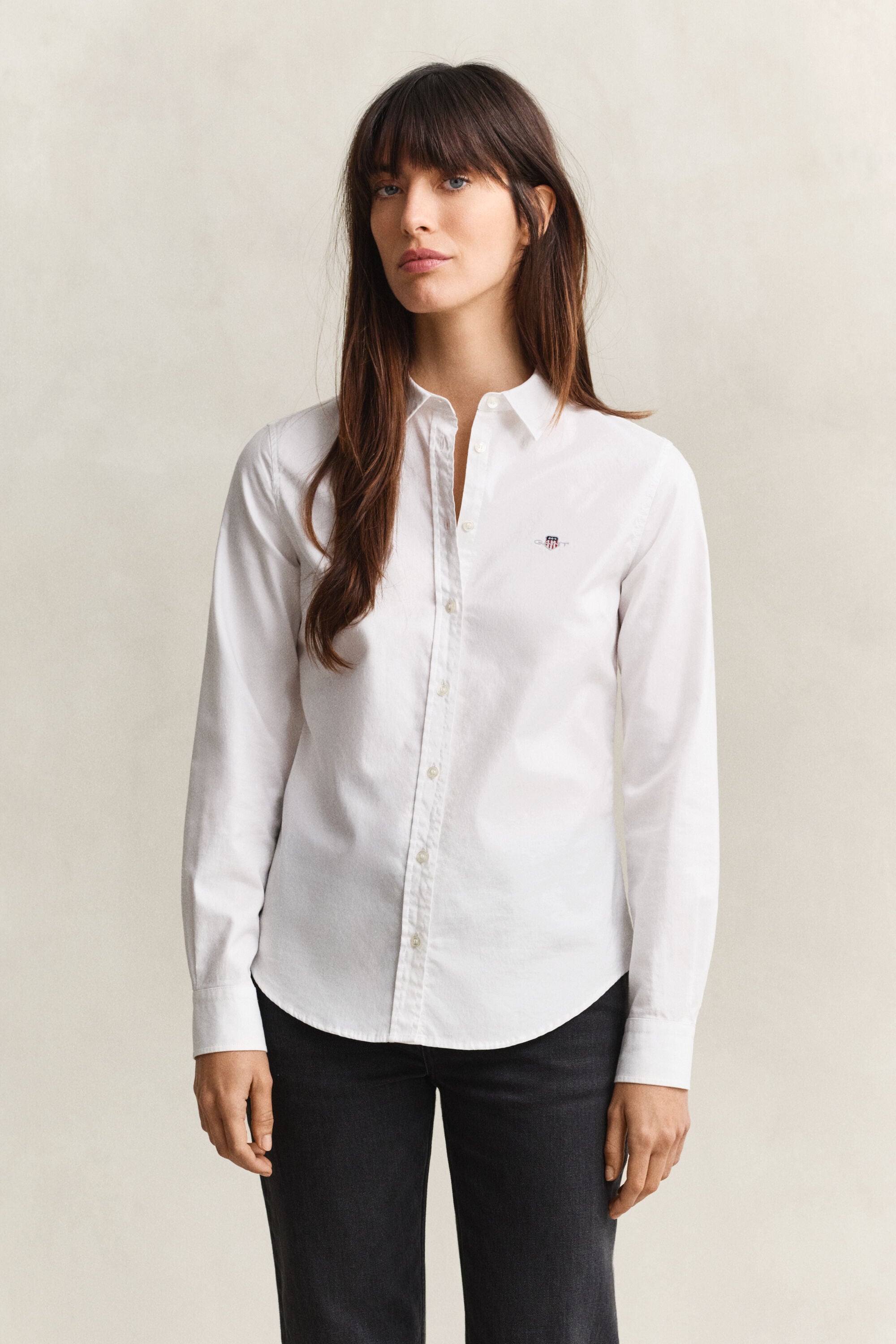 Klassisk slim fit oxfordskjorta med stretch