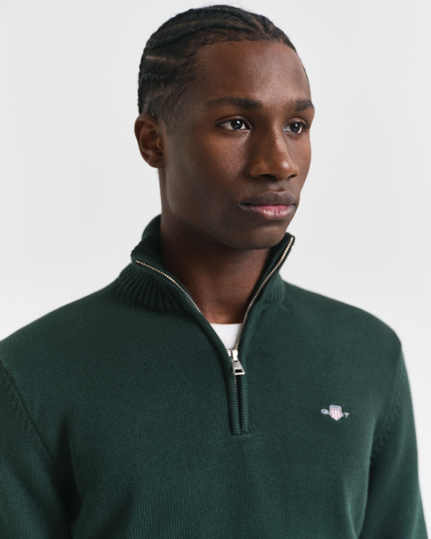 Casual Cotton tröja med dragkedja vid halsöppningen