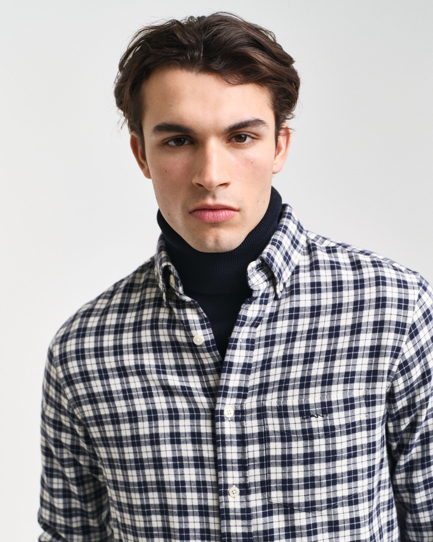 Regular fit rutig flanellskjorta