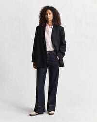 Regular fit klassisk randig poplinskjorta